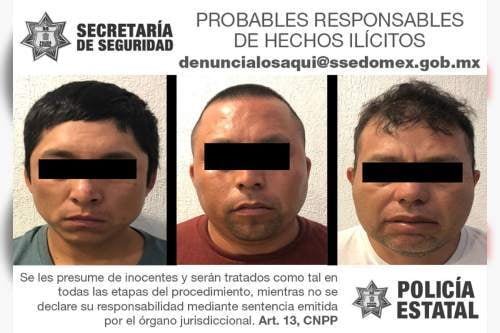 Detienen a tres presuntos narcomenudistas en Calimaya; podrían ser del CJNG